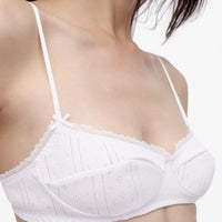 White Pointelle Balconette Bra