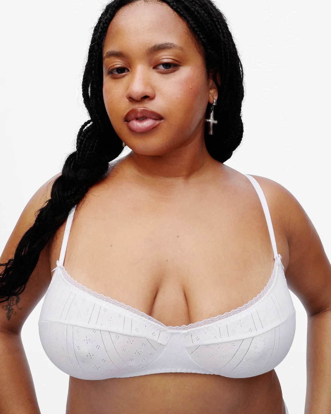 White Pointelle Balconette Bra