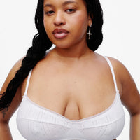 White Pointelle Balconette Bra