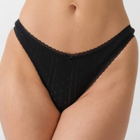 Black Pointelle High Rise Brief