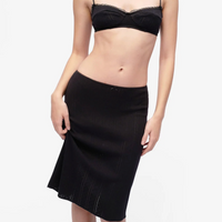 Black Pointelle Slip Skirt