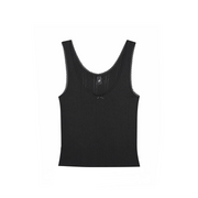 Black Pointelle Scoop Tank