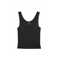 Black Pointelle Scoop Tank