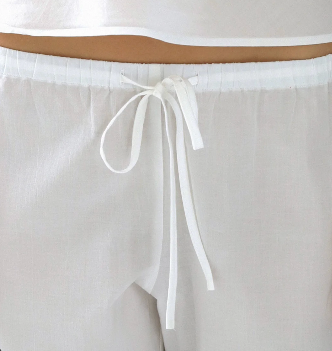 White Cotton Voile Pant