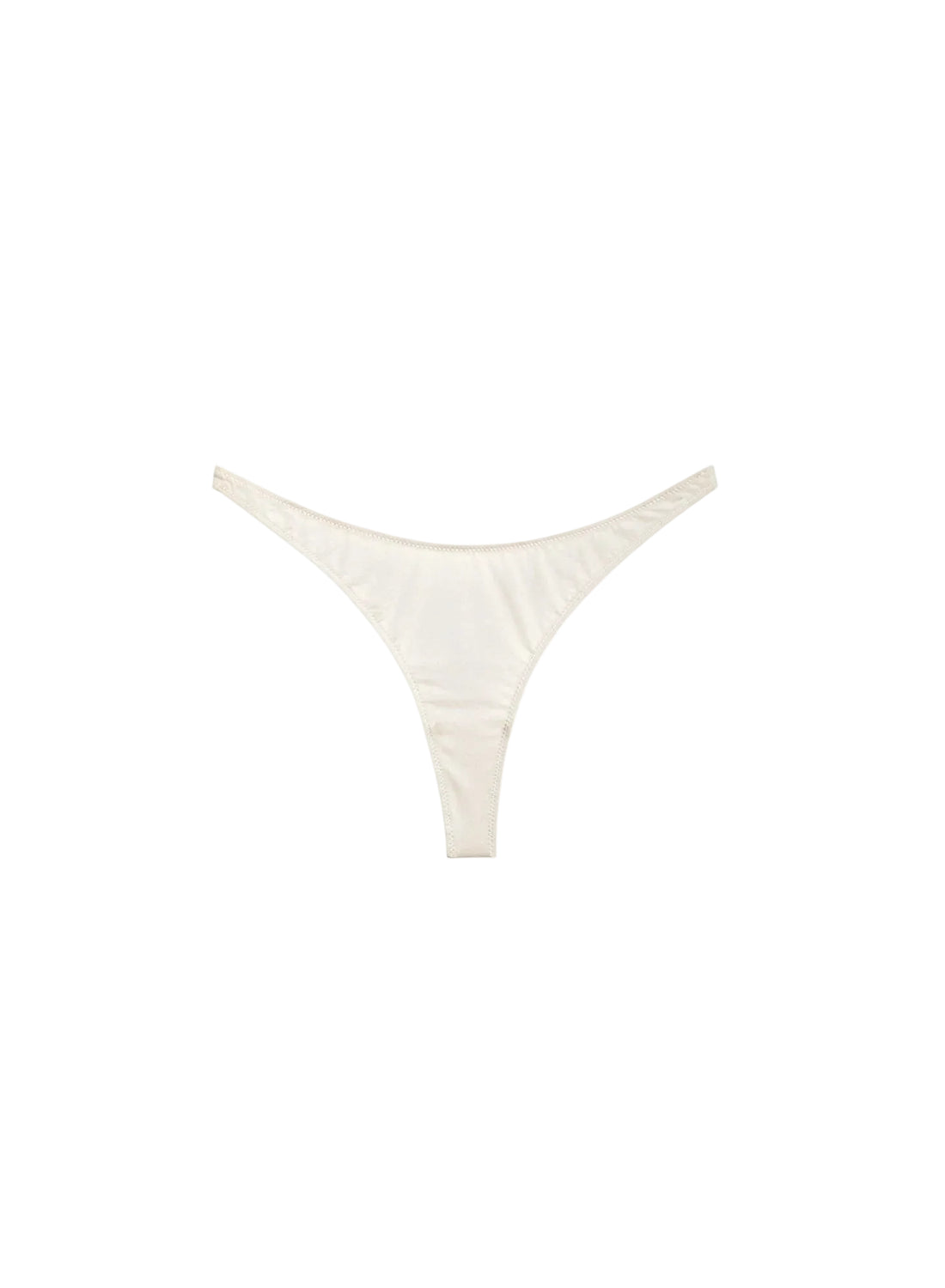 Cream Pearl Le Stretch Cotton Micro Thong