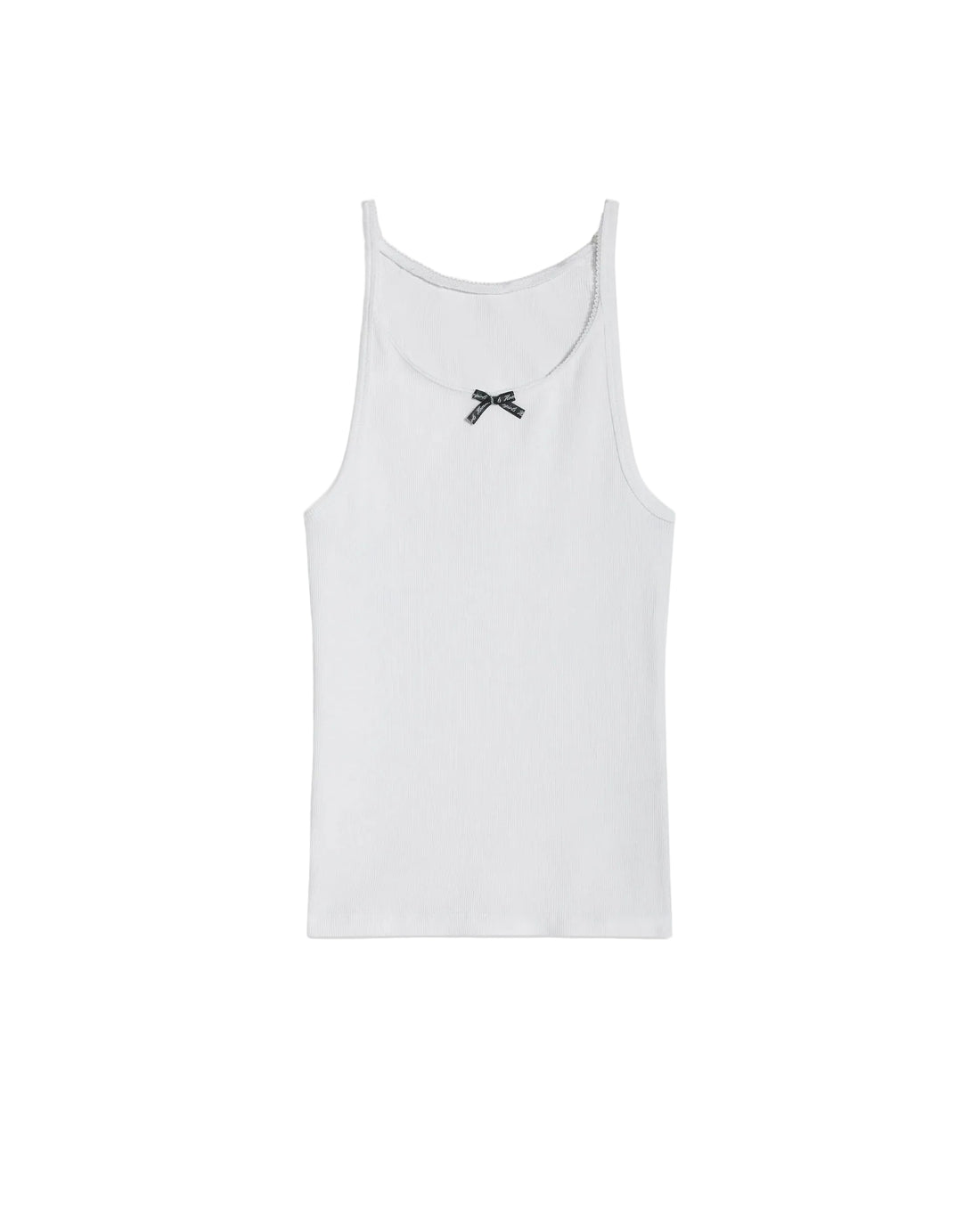 Cream Ribbed Tank Top