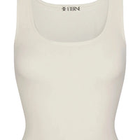 Cream Butter Rib Square Neck Tank