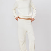 Cream French Terry Straight Leg Sweatpant