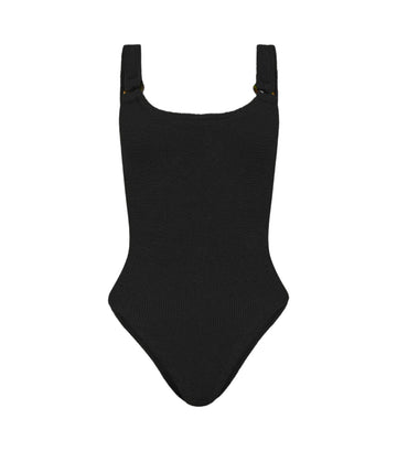 Black Domino One Piece Swimsuit