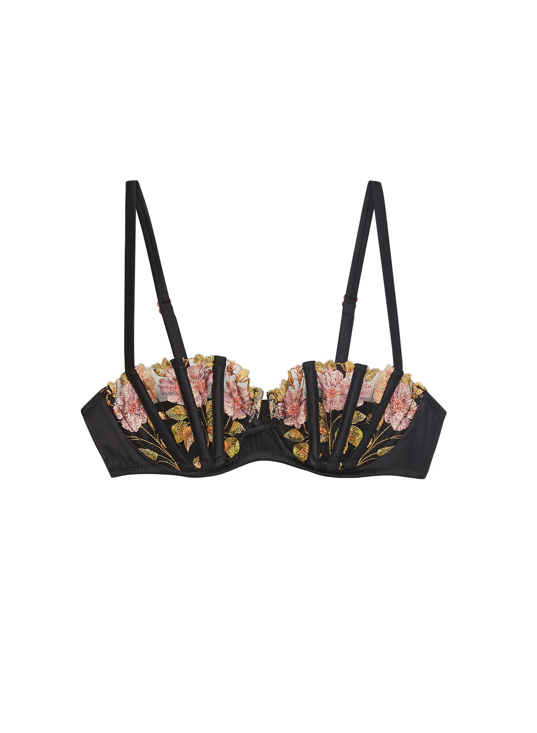 Black Delilah Boned Balconette Bra