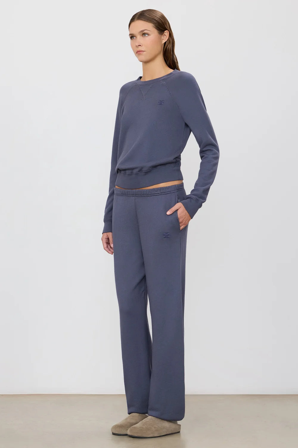 Washed Navy French Terry Boyfriend Pocket Sweatpant