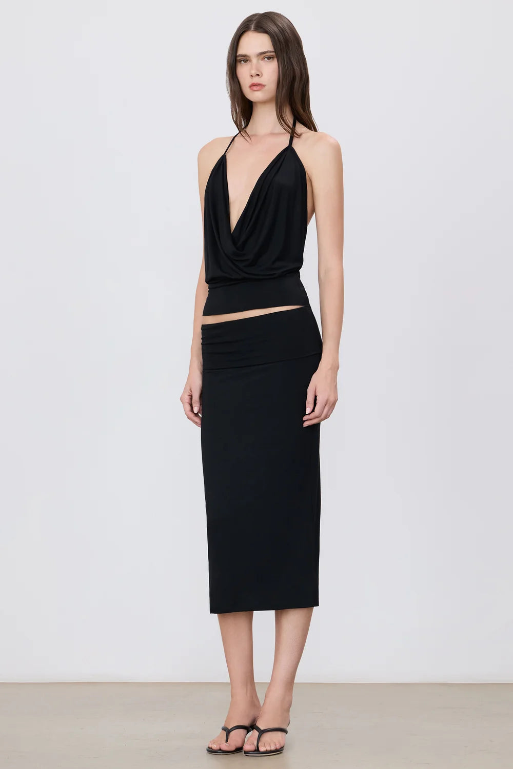 Black Elsa Midi Skirt