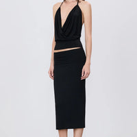 Black Elsa Midi Skirt