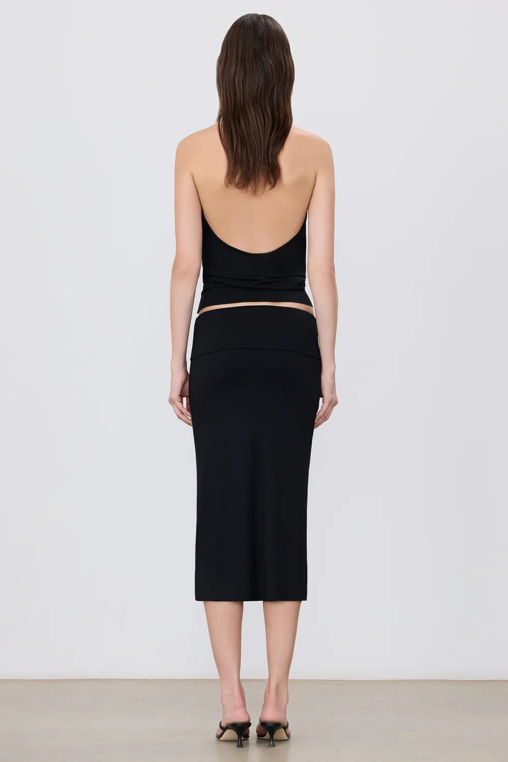 Black Elsa Midi Skirt