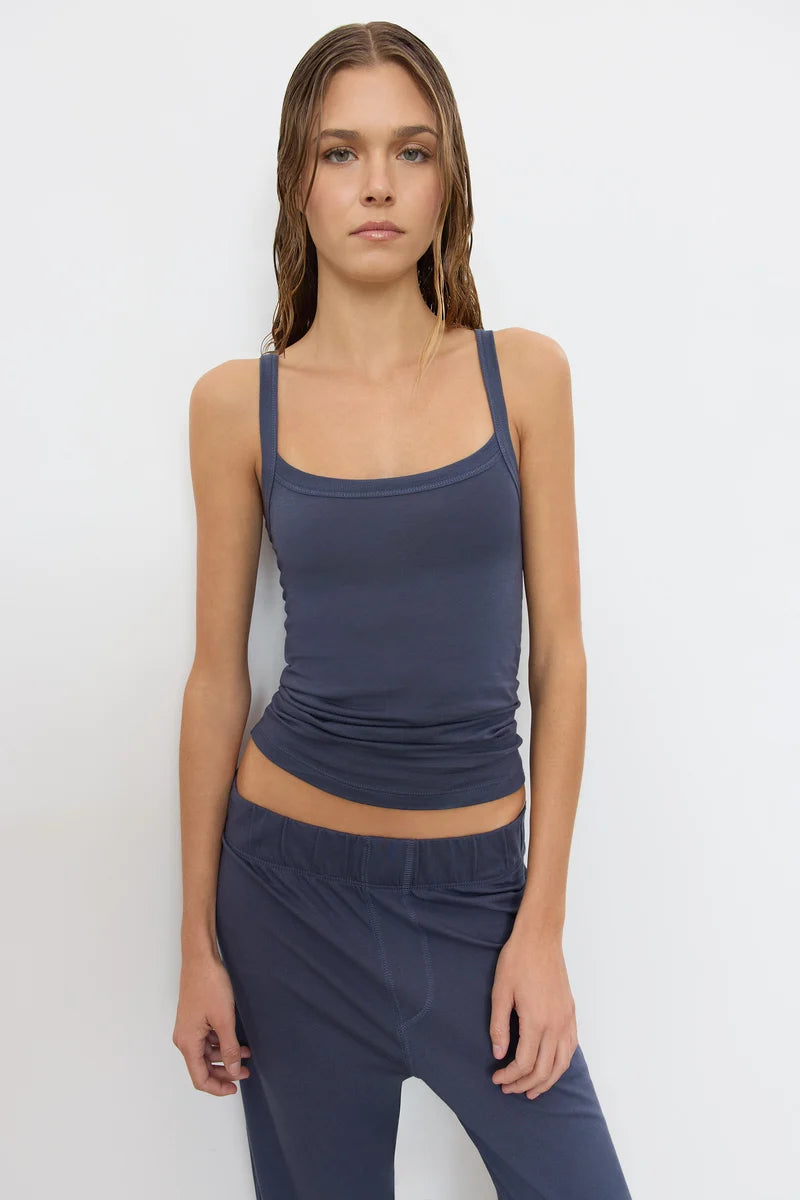 Washed Navy Cotton Modal Duke Tank