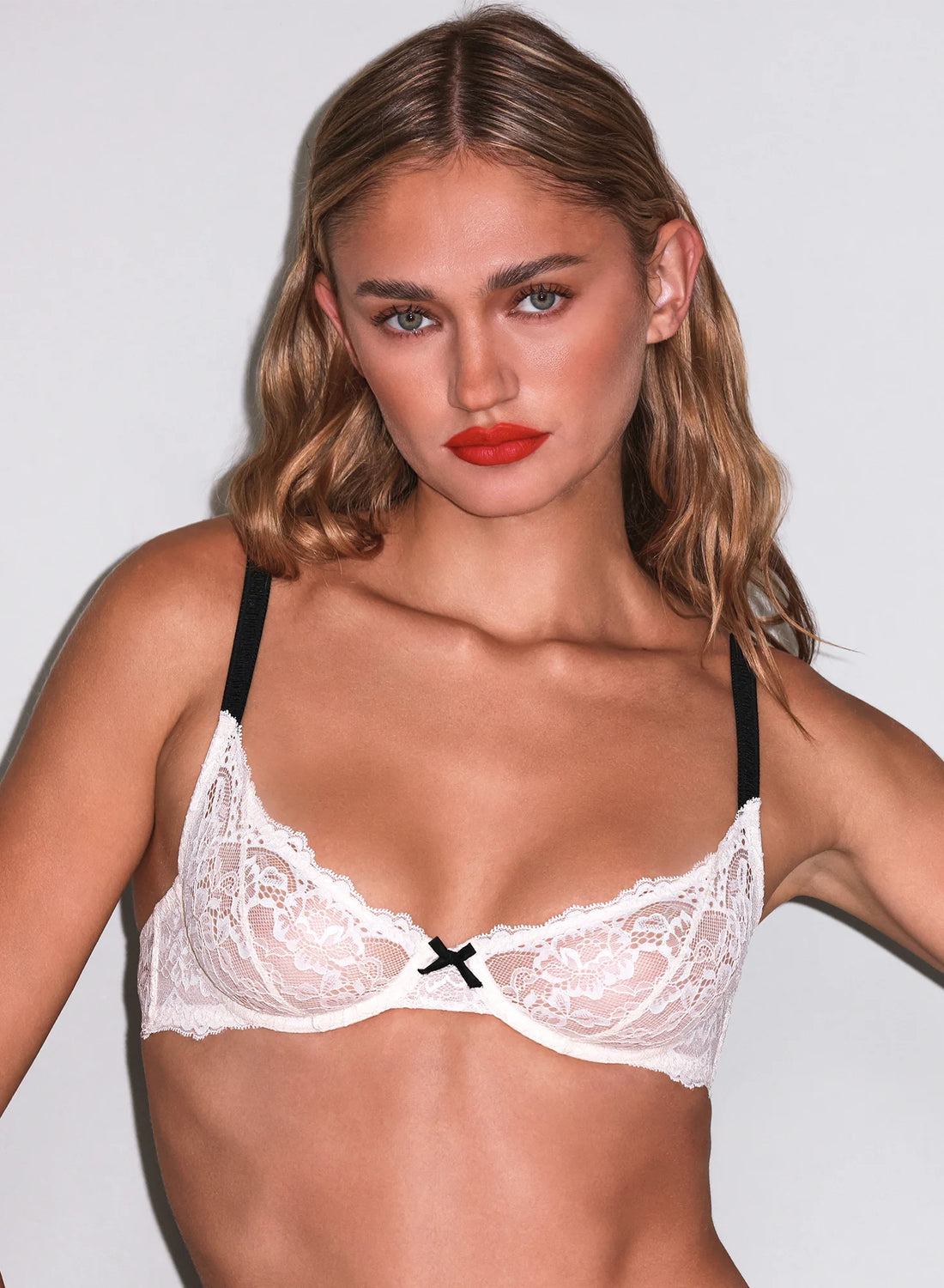 Linen Beige Bianca Lace Balconette