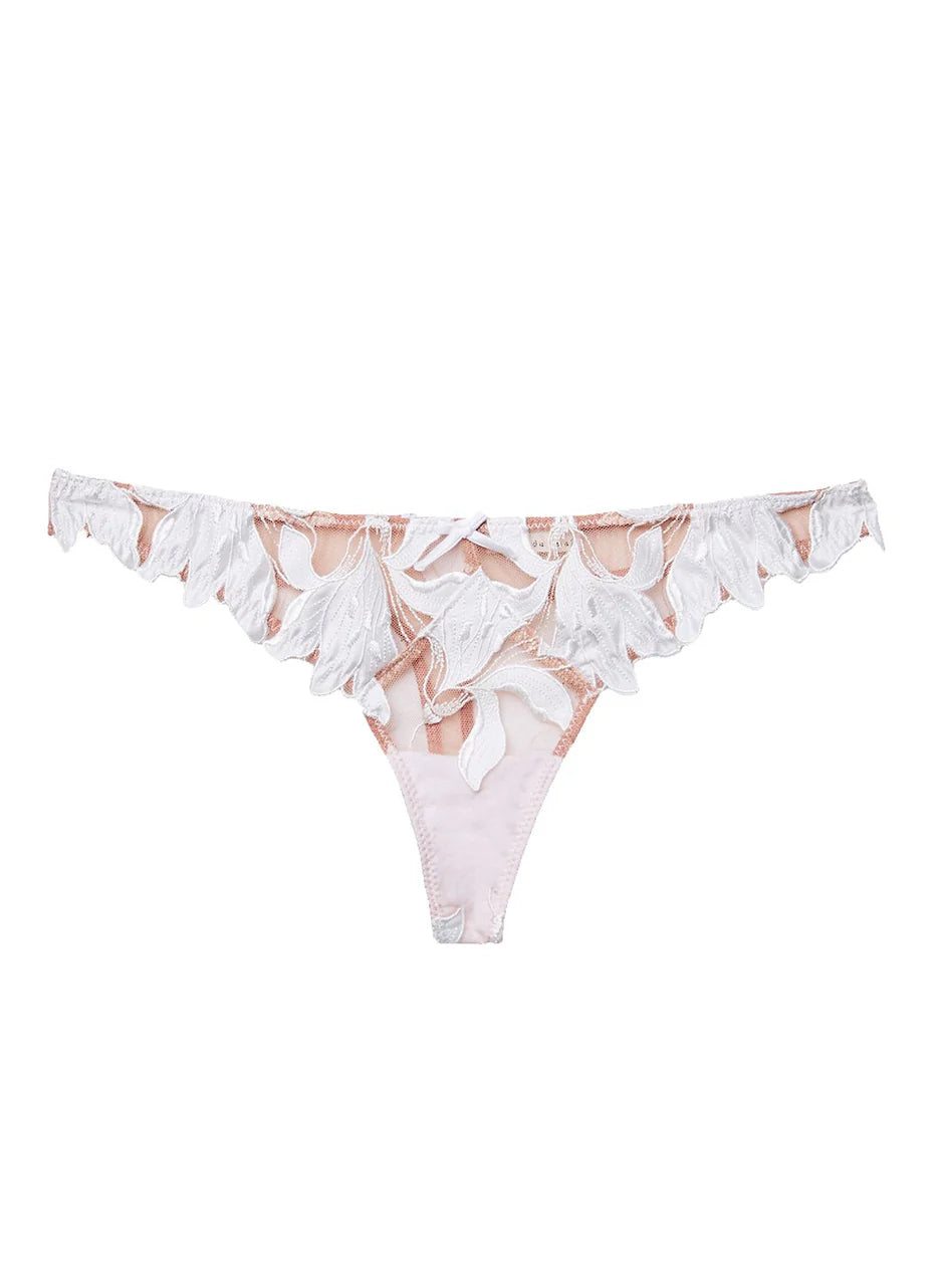 Ivory Lily Embroidered Hipster Thong