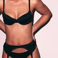 Black Luxe Classic Garter Belt