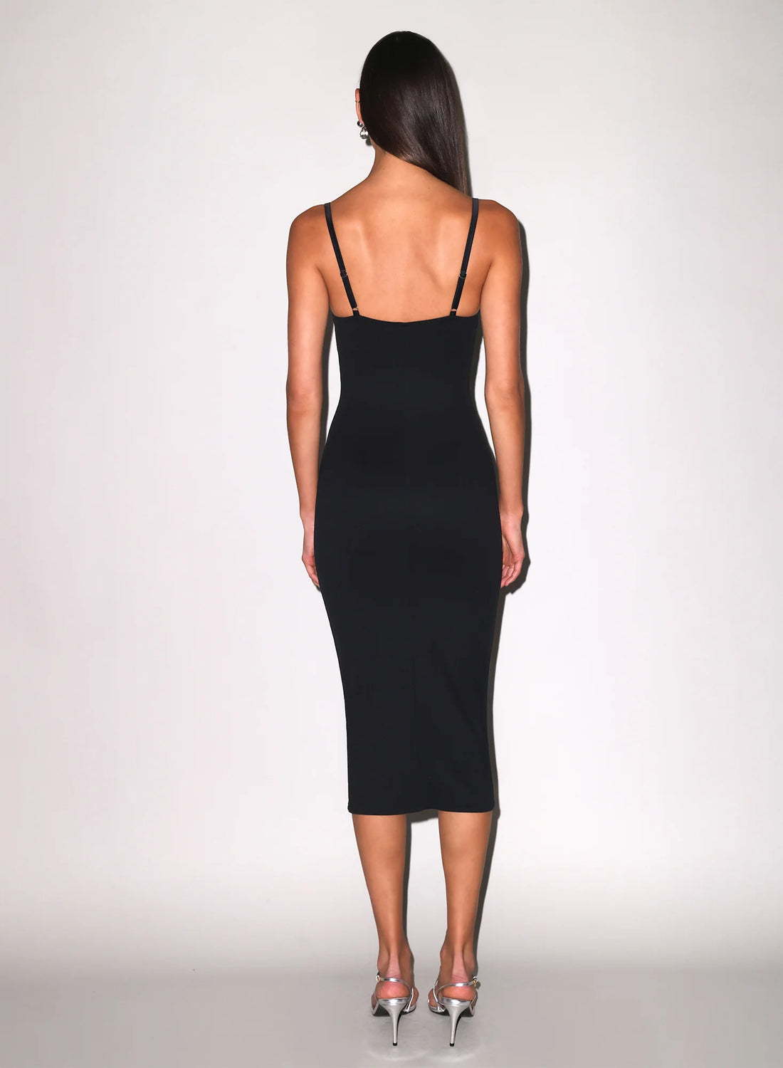 Black Seduce U-Plunge Midi Dress