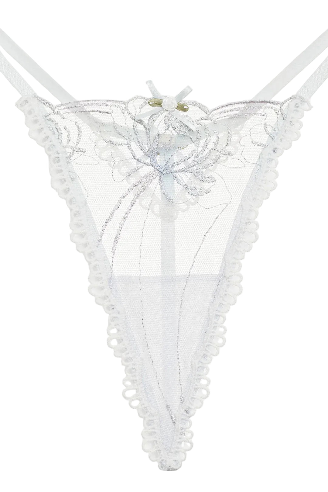 Blue Shimmer Garden Thong Panty
