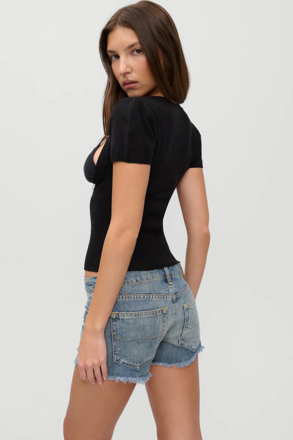 Black Sofia Cloud Knit Blouse