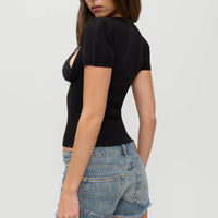 Black Sofia Cloud Knit Blouse