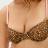 Vintage Cheetah Ireland Satin Bikini Top
