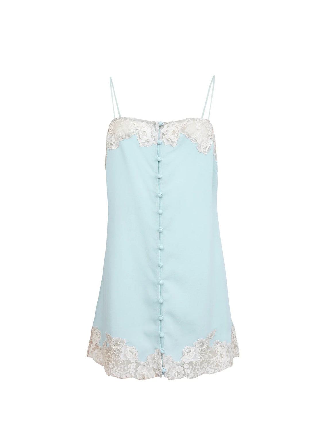 Frosted Mint Juliet Lace Button Slip