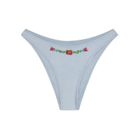 Frosting Dove Beaded Satin Bikini Bottom