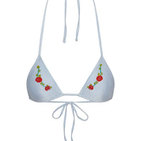 Frosting Nick Beaded Satin Bikini Top