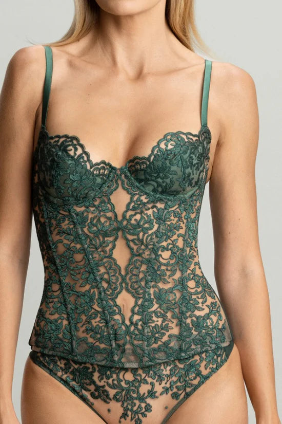 Green Royal Jewel Underwired Corset