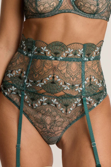 Green Venetian Glass Suspender Belt
