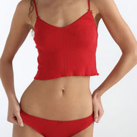 Cherry Red Pointelle High Rise Brief