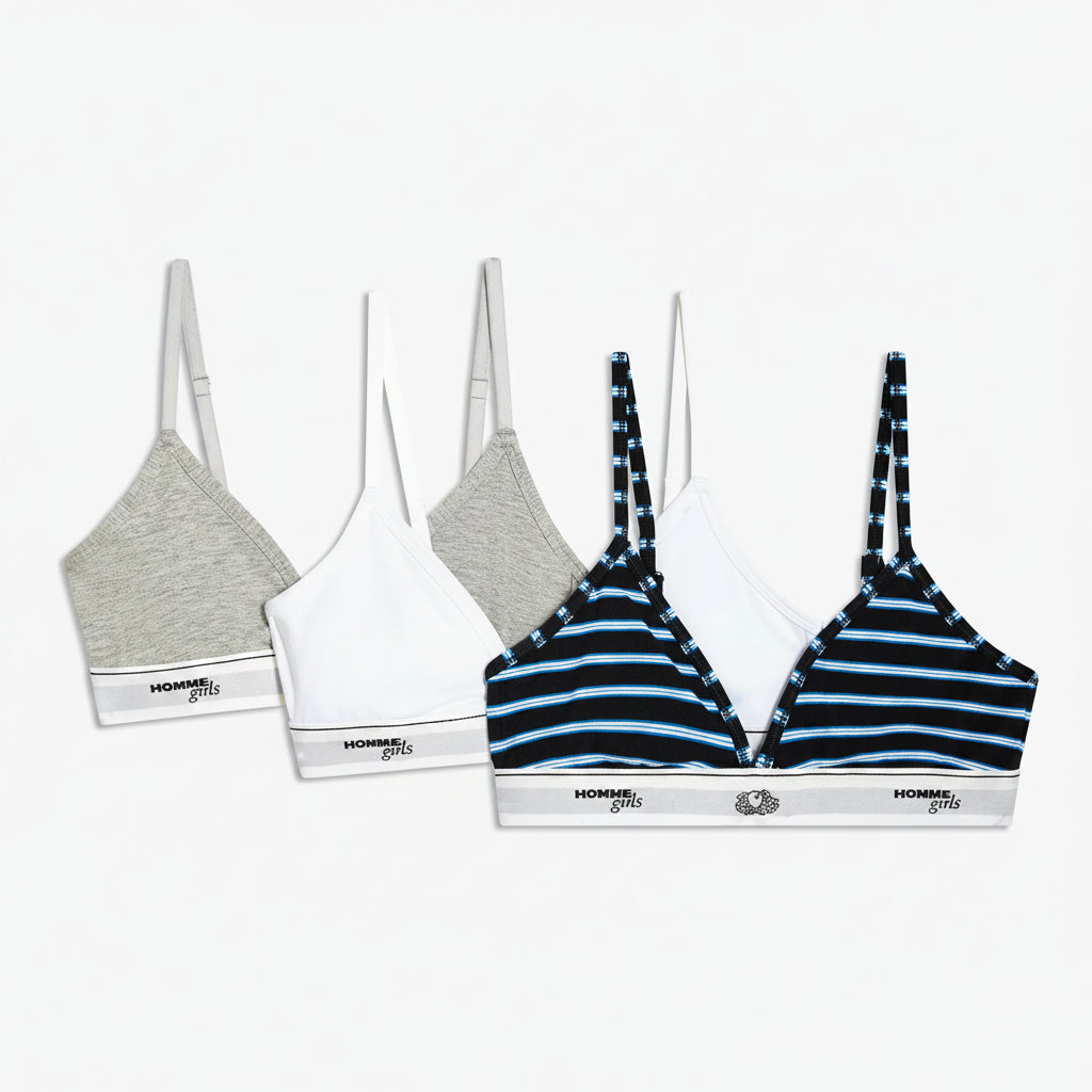 HommeGirls x FOTL Stripe Triangle Bralette (3-Pack)