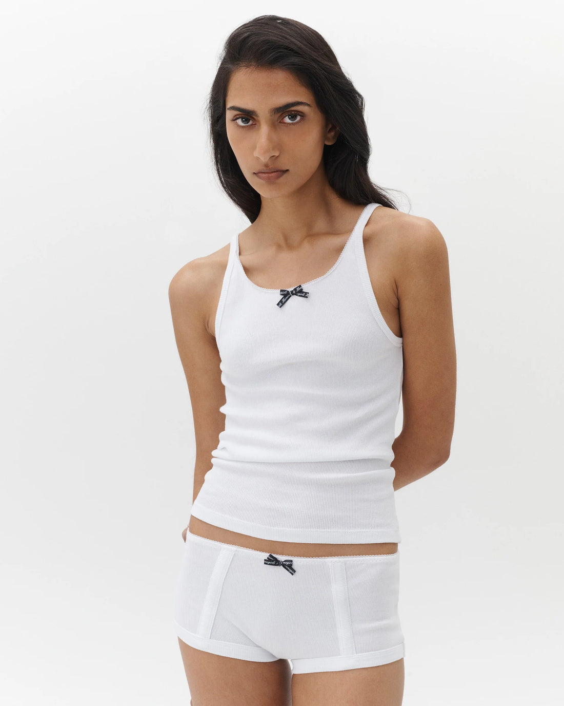 Cream Ribbed Tank Top