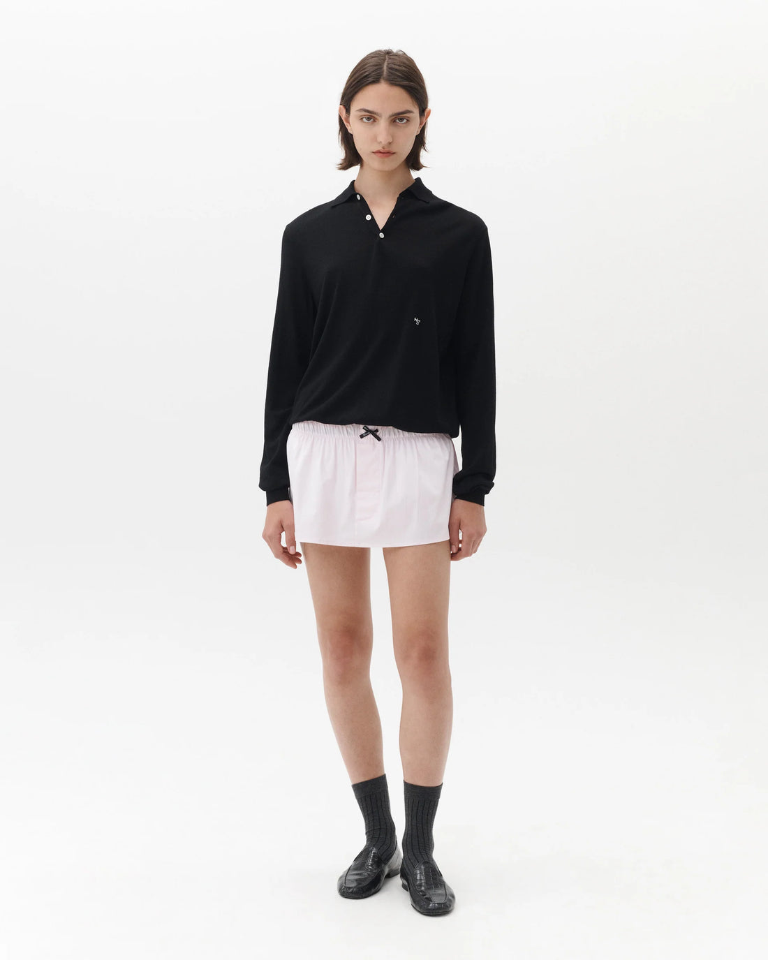 Pink Oxford Mini Skirt