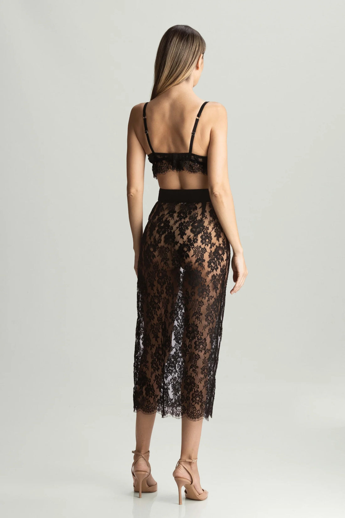 Black Tokyo Evenings Lace Skirt