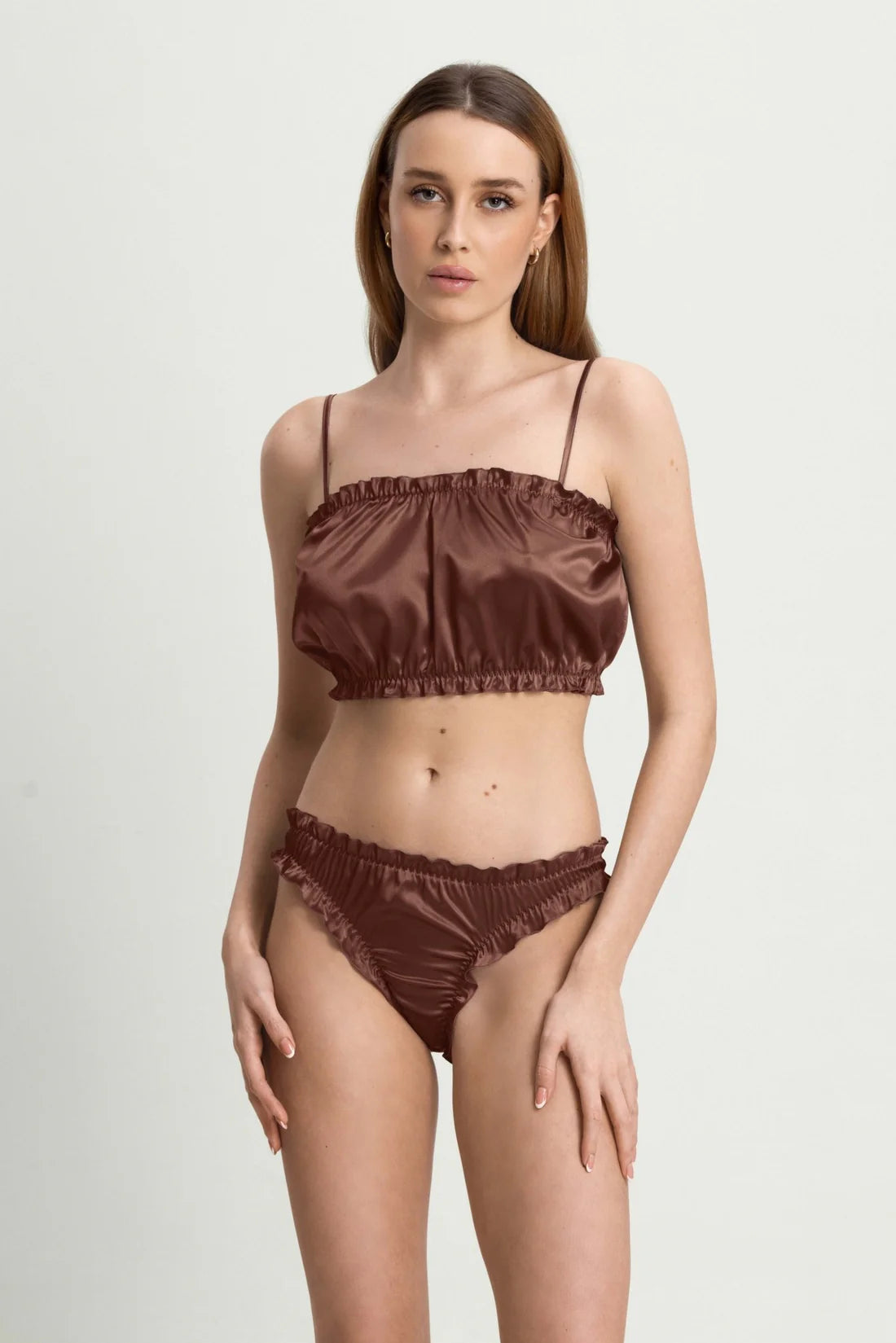 Chocolate Lombard Street Ruffle Top