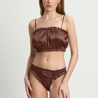Chocolate Lombard Street Ruffle Top