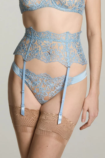 Ice Blue Royal Jewel Suspender Belt