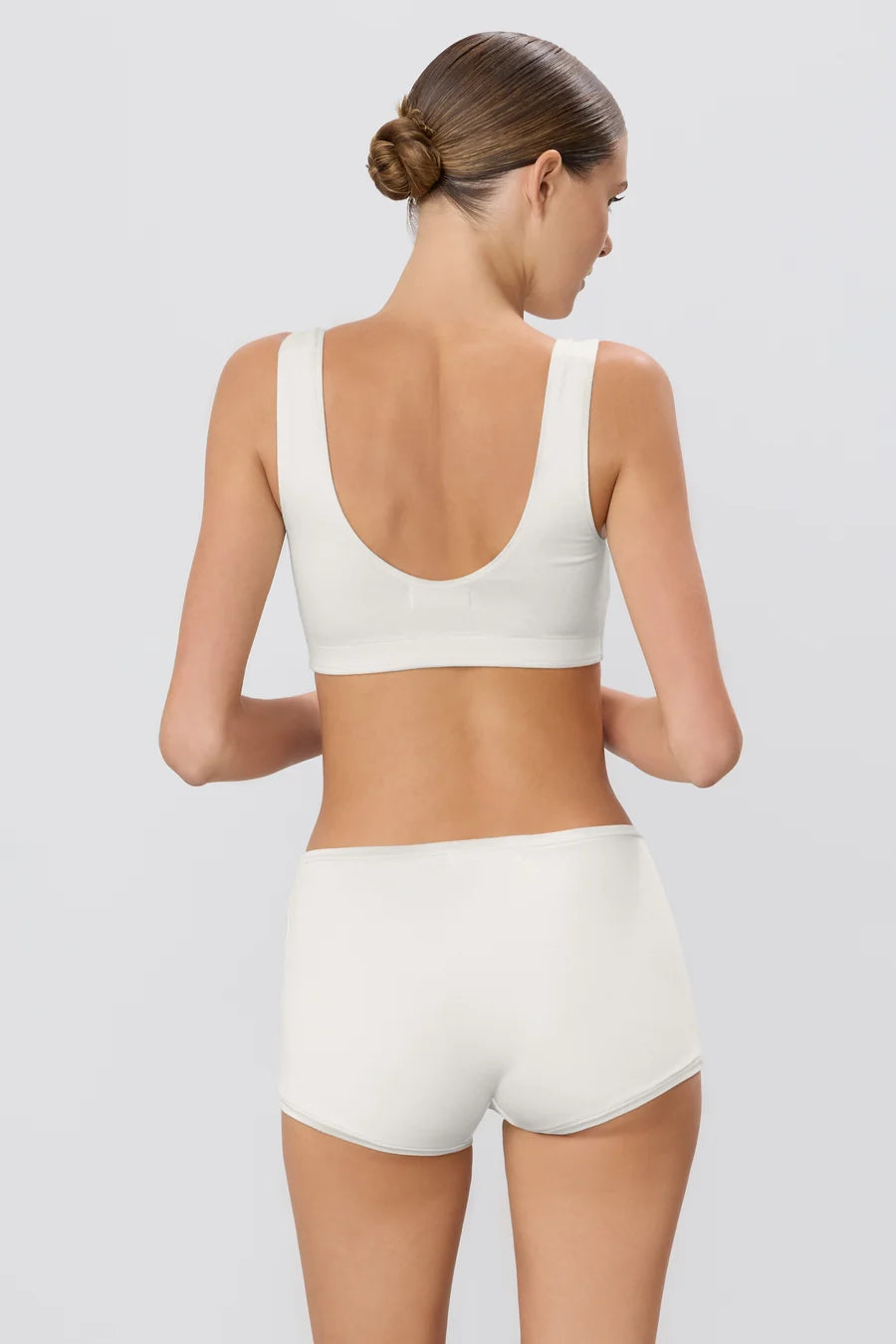 Ivory Soft Jersey High Waisted Boy Short
