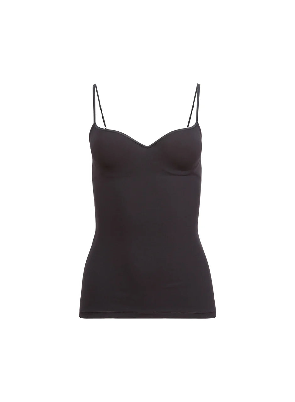 Black Scooped Neck Built-In Bra Cami