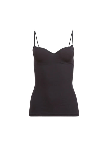 Black Scooped Neck Built-In Bra Cami