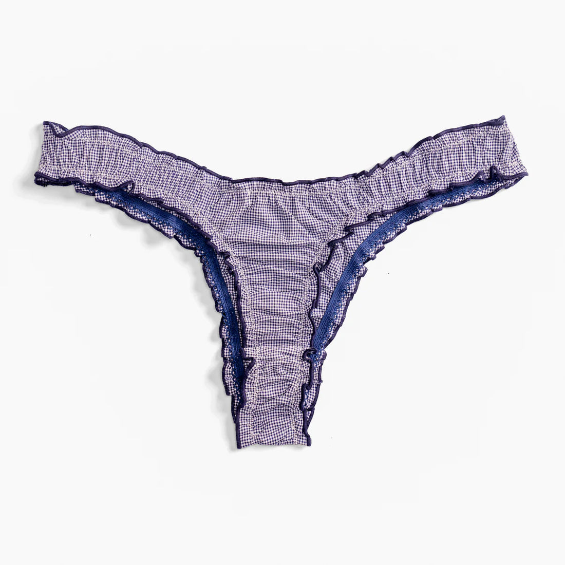 La Charlie: Navy Vichy Cotton Tanga