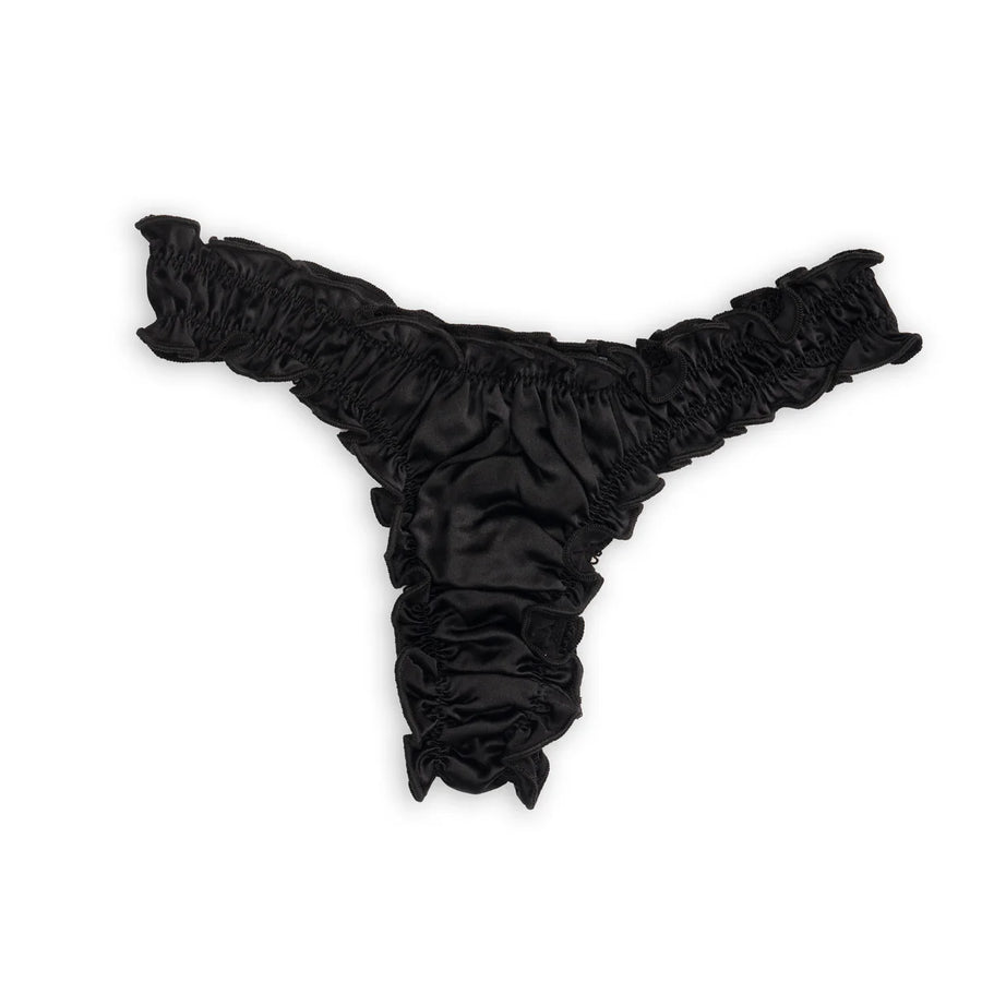 La Clémence: Black Silk Tanga