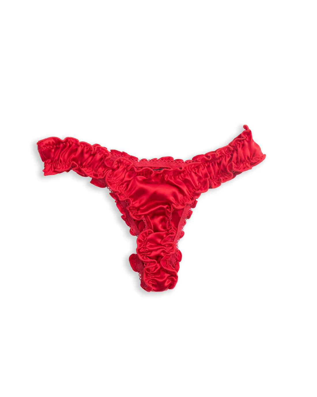 La Holly: Red Silk Tanga (with Red Trim)
