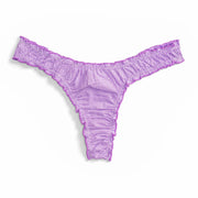 La Kaiman: Purple Gingham Cotton Tanga