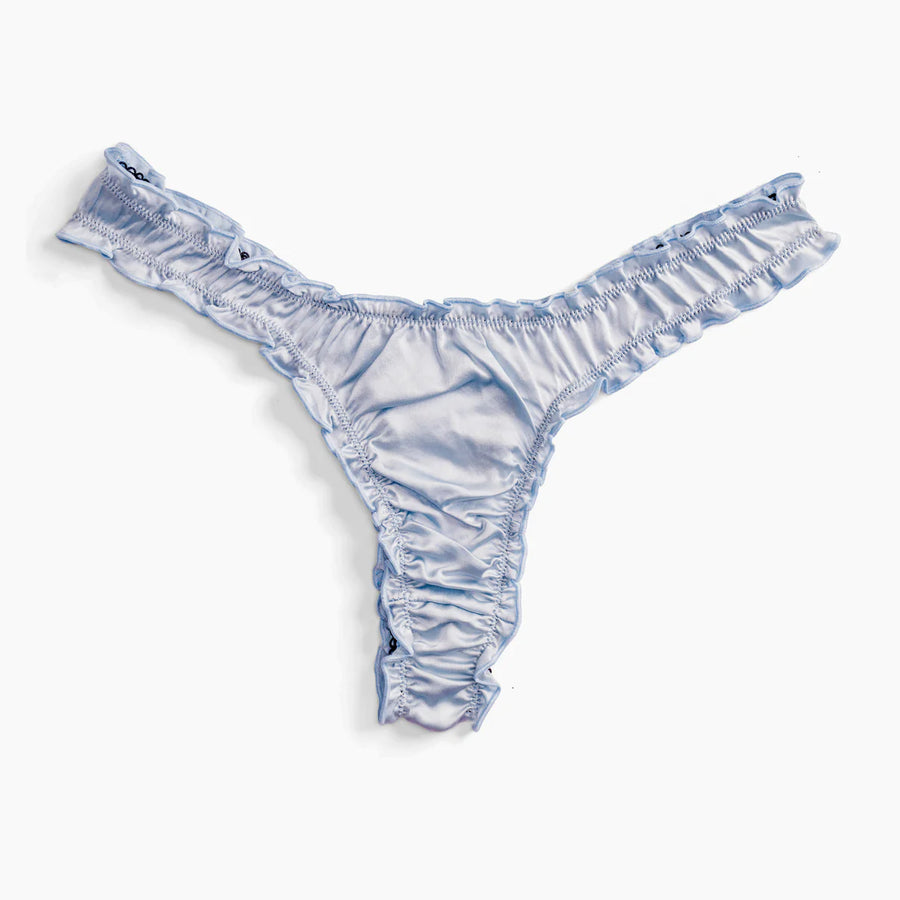 La Shea: Baby Blue Silk Tanga