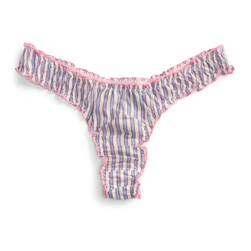 La Suki: Pink & Blue Striped Cotton Tanga