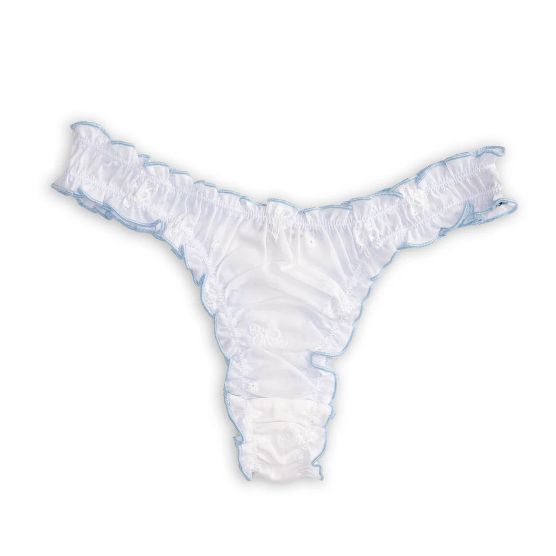 La Sylvie: White Bow Cotton Tanga